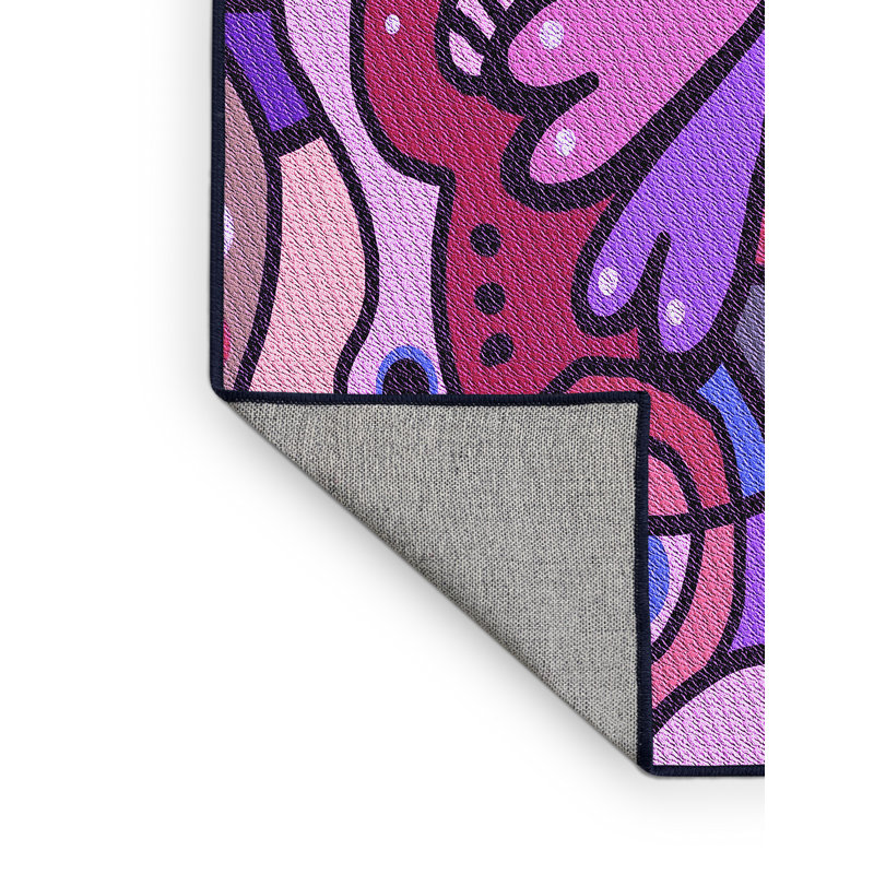 Tapis 100% à motifs lavables à la machine 2989 Pat694-PUR, Rectangle 7 pi x 9 pi