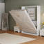 Lit escamotable Queen avec sommier à lattes en bois, armoire de lit murale moderne avec porte à panneaux géométriques, cadre de lit pliable gain de place pour chambre à coucher et chambre d'amis