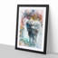 A Deer Stag Silhouette in Abstract - Framed Print-55629440-55629441
