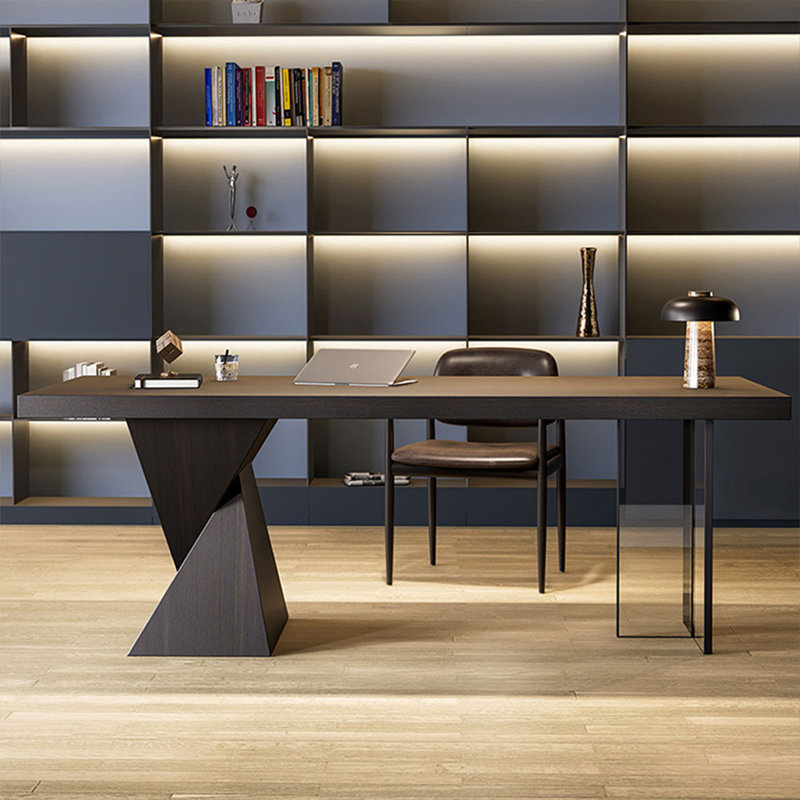 Bureau d'écriture Smoky Wood, 29.53" H x 70.87" W x 31.5" D