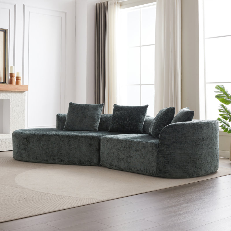Canapé modulaire de conception moderne - Chenille 4 de 114 po avec siège spacieux, excellent soutien, 4 coussins pour le revêtement de la chambre à coucher 4, coussins extra profonds et larges, combinaison pour la maison