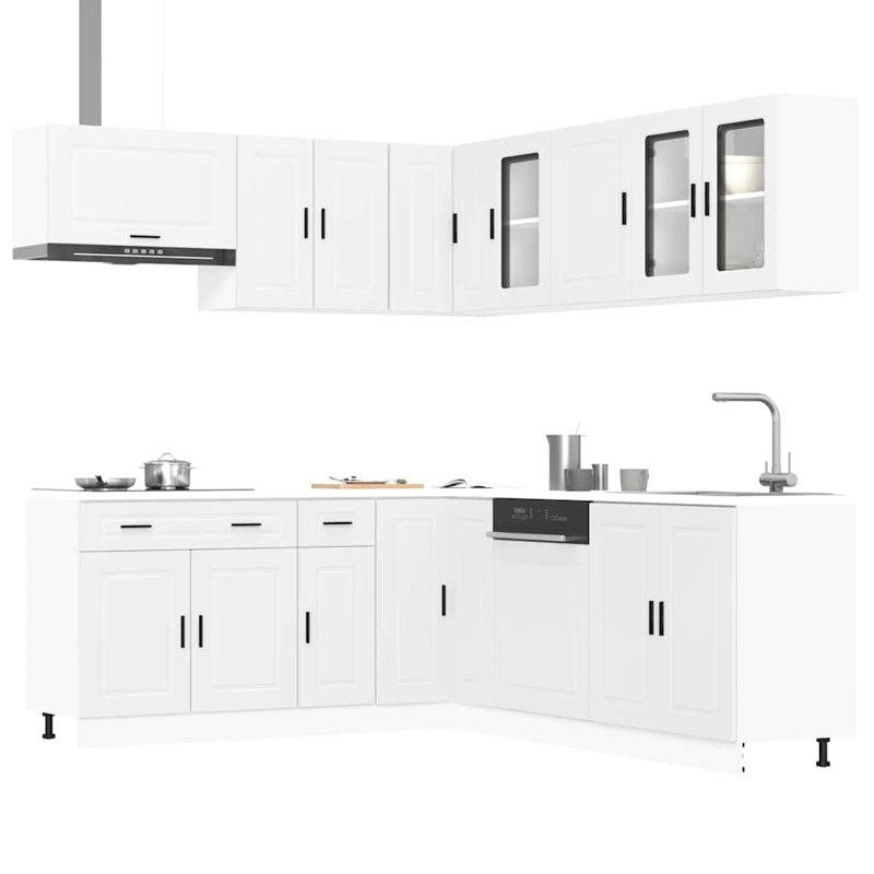 Maribeth 11 Piece Kitchen Cabinet Set, White