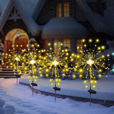 8 Modes Solar Outdoor Firework Lights 120 LED Waterproof Landscape Lights for Christmas Decor
