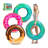 3Pack Donut Inflatable Pool Float with Glitters 32.5”