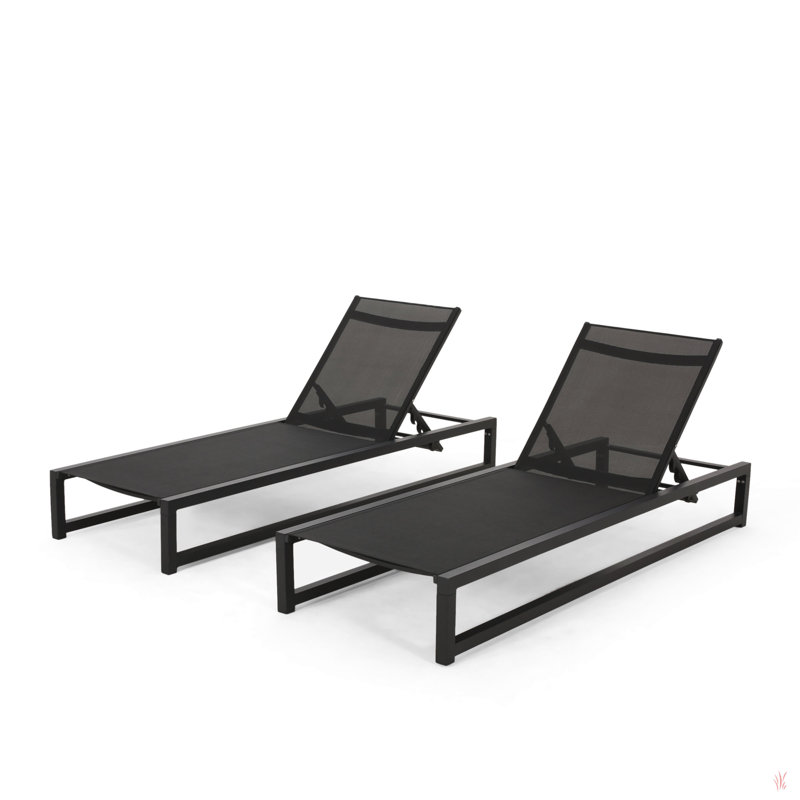 VENICE OUTDOOR CHAISE LOUNGE CHAIR PATIO, Black