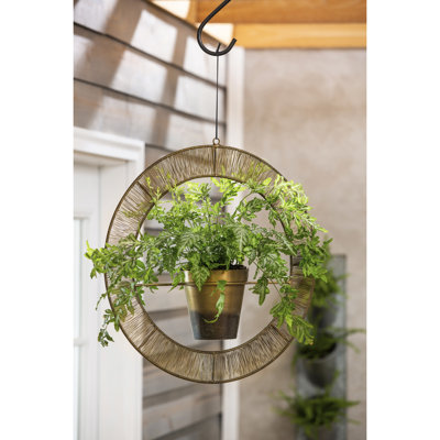 Pot de fleurs suspendu en métal