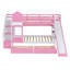 Lit superposé Twintwin - rose, avec 2 tiroirs, 3 tablettes et une glissoire, cadre, pouvant accueillir plus de 6 personnes, créant un espace personnel dans la chambre à coucher