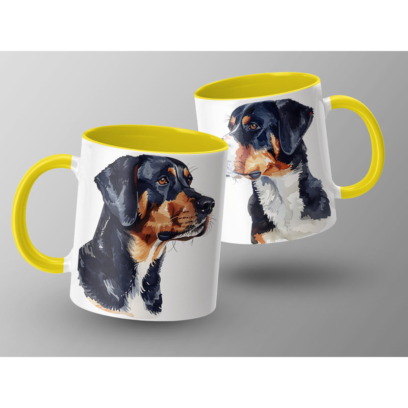 Greater Swiss Mountain Dog Design 11oz Coffee Mug, 3, Yellow