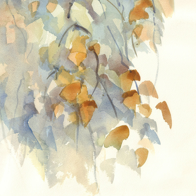 Birch Branches par Eglelip - peinture sur toile tendue, H 30 po x l 30 po