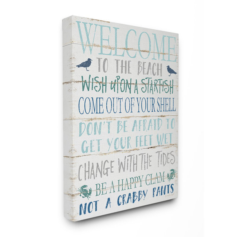 Welcome to the Beach, impression panoramique sur toile, H 48 po x l 36 po, Toile tendue