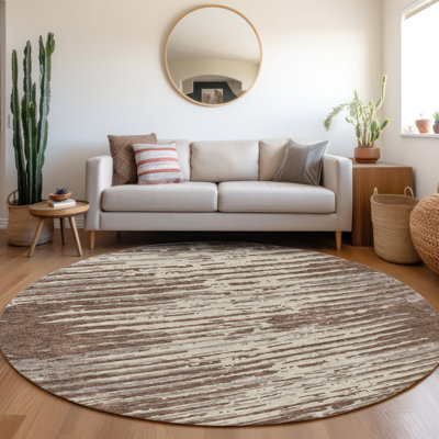 Tapis brun Prisco lavable à la machine de qualité supérieure