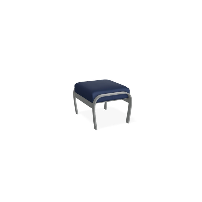 Repose-pieds avec coussin Askar, Toile bleu marine Sunbrella®, Graphite texturé