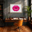 Hot Pink Lips In Abstract - Painting-1413621047-1413621045