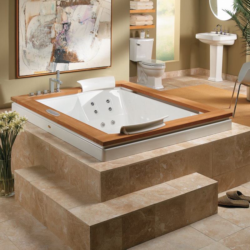 Fuzion® 71.75" x 59.75" Drop in/Undermount Combination Bathtub, White