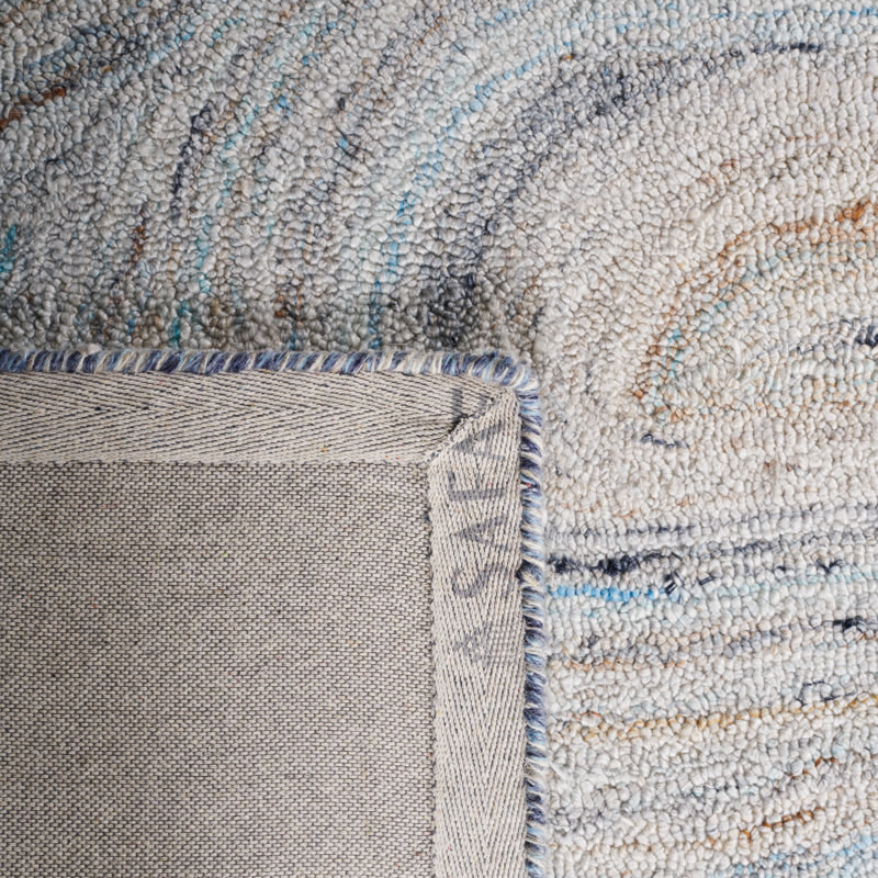Tapis abstrait beige / bleu Abstract 147, Rectangle 5 pi x 8 pi