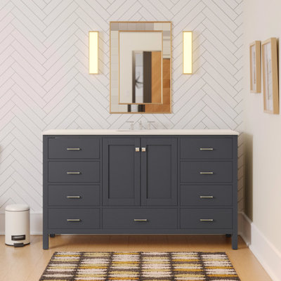 Claudett 60'' Single Bathroom Vanity with Top