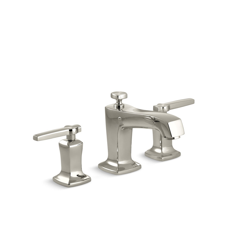 Margaux Widespread Bathroom Faucet with Drain Assembly, Nickel poli éclatant