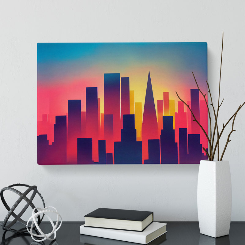Compelling City Skyline Architecture - Wrapped Canvas, 35cm H x 50cm W x 3cm D