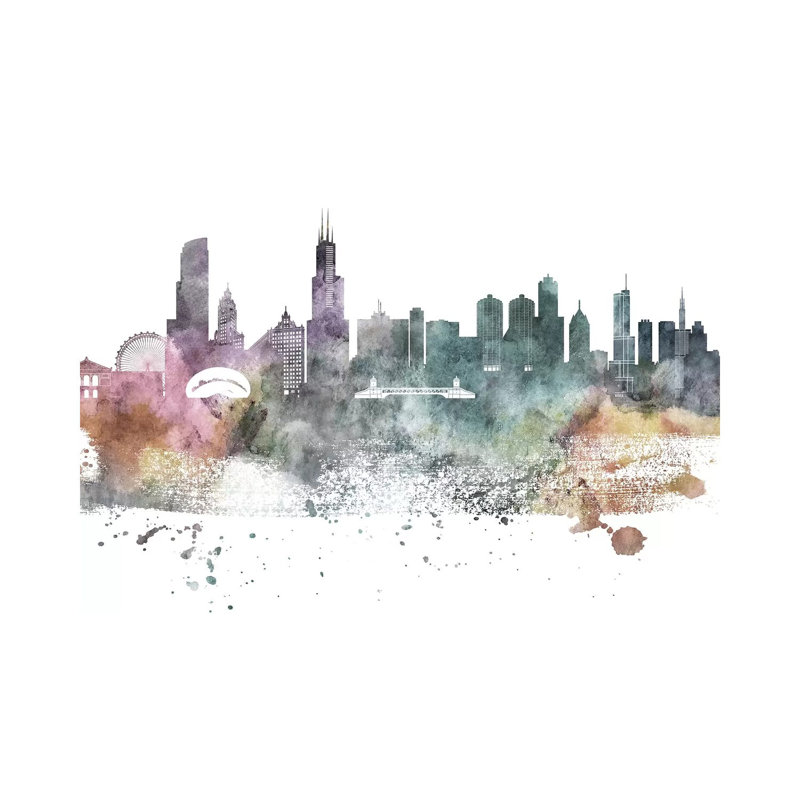 Philadelphia Pastel Skylines, H 12 po x l 18 po x P 1,5 po, Chicago