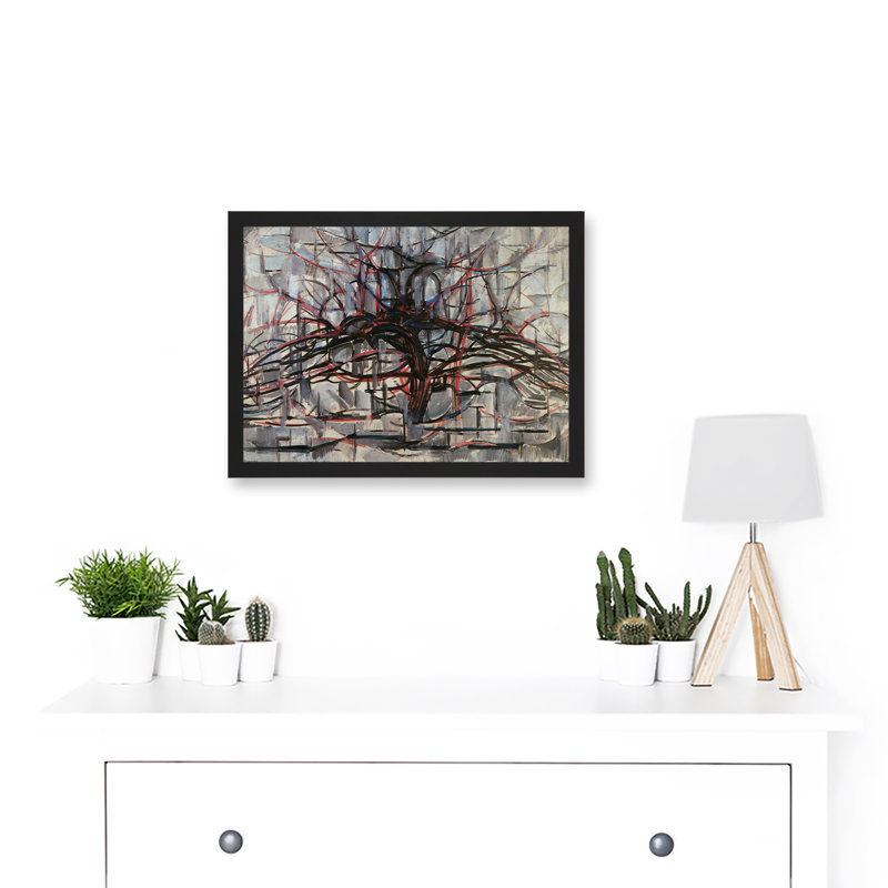 Piet Mondrian Tree Abstract Dark by Piet Mondrian - Single Picture Frame Print