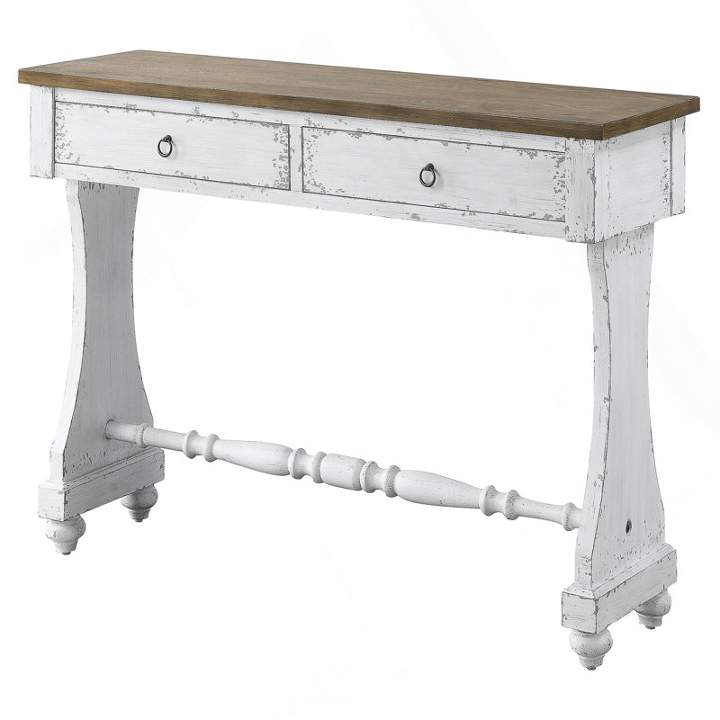 Antique White 2-drawer Console Table