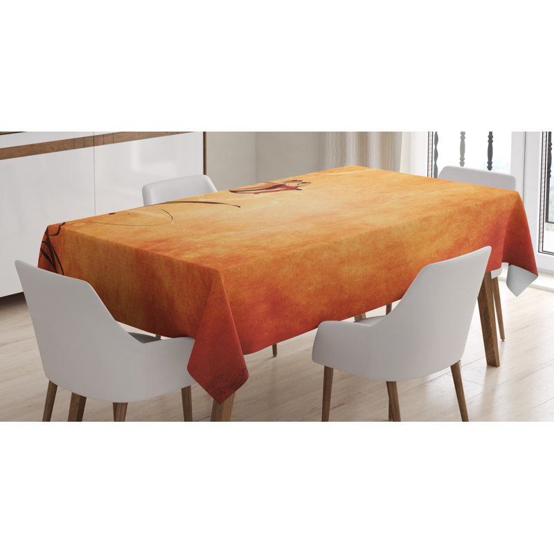 Vintage Aged Background With The Silhouette Of Rose Bloom Digital ImageTablecloth, 90" x 60"