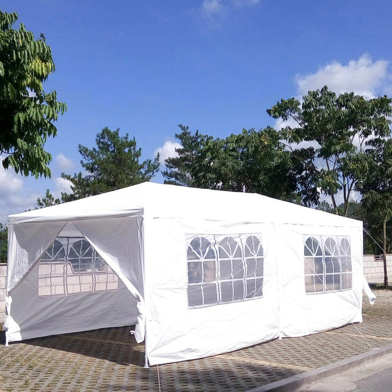 Grand pavillon de jardin 10 po x 20 pi avec parois en tissu imperméable et piquets de sol amovibles