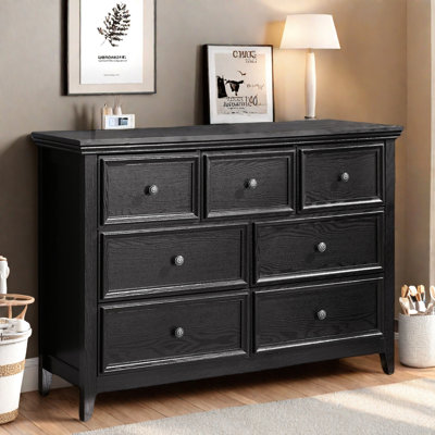 Commode Commode moderne avec 7 tiroirs et boutons en métal