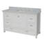 Ensemble de meuble-lavabo simple 60 po avec meuble blanc et comptoir en marbre de Carrare Maven-1220726209