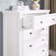 Commode moderne à 5 tiroirs avec glissières en métal lisse et dispositif anti-basculement - Blanc-1036356880