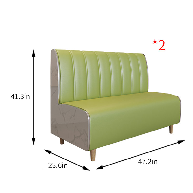 Banc rembourré en similicuir, Green