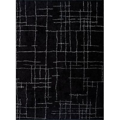 Rapture Black Cream Abstract Luxury Area Rug