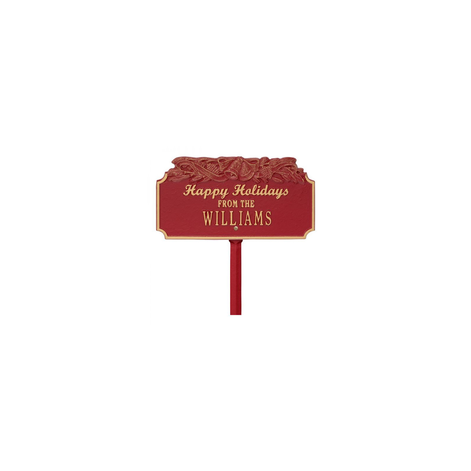 Happy Holidays Garden Stake, Yes, Red/White