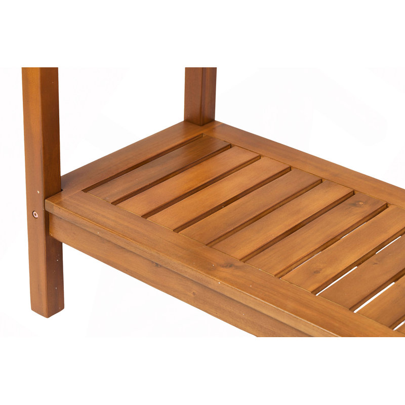 Console en bois d'acacia, vestibule de salon, meubles de patio intérieur / extérieur, Marron clair