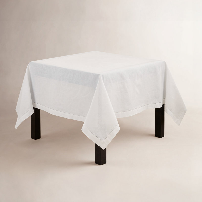 Gelder Hemstitched Tablecloth, 90" L x 90" W, White