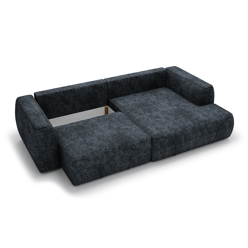 3 Seater Corner Sectional, Right Hand Facing, Navy Blue