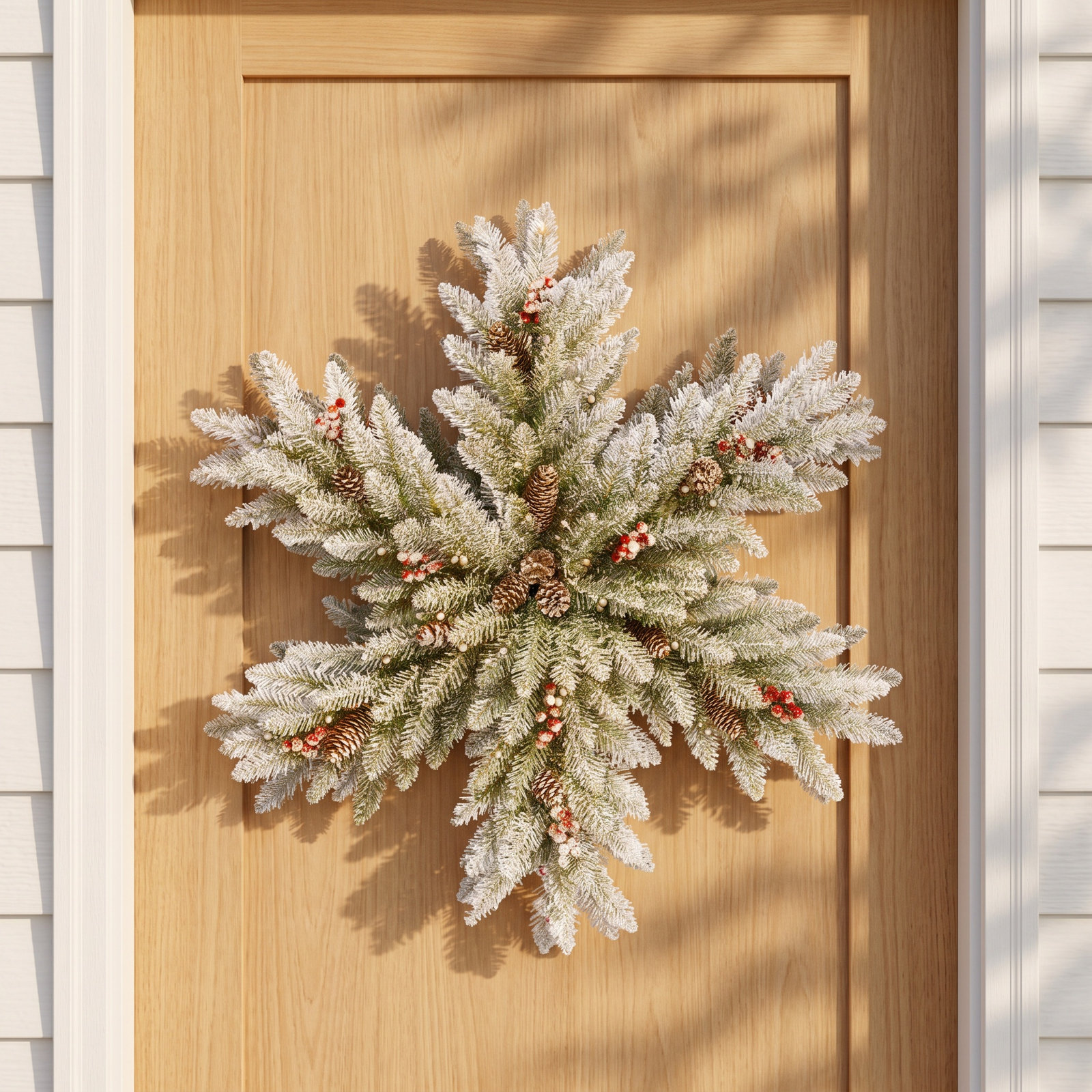 28" Frosted Pre-Lit Wreath