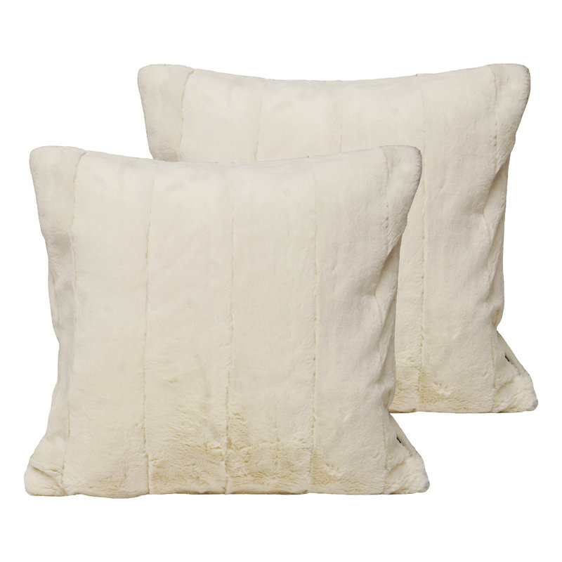 Square Throw Cushion, 55cm H x 55cm W x 3cm D, Cream, Polyester/Polyfill