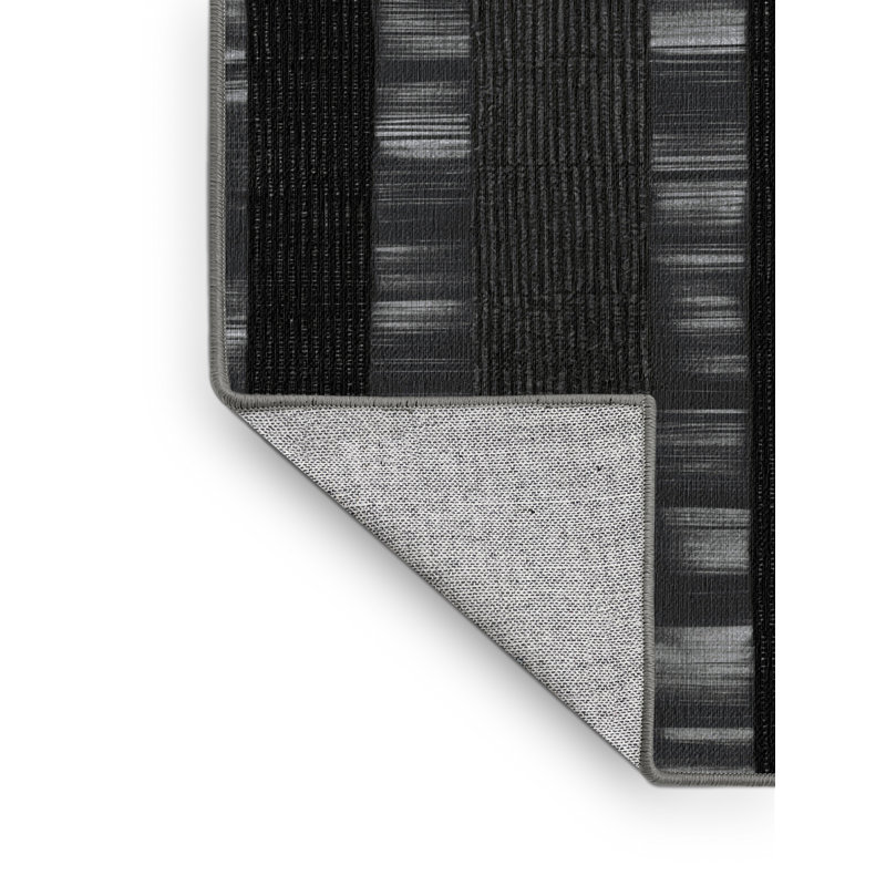 Machine Washable Checkered Gray Area Rug, Round 5'