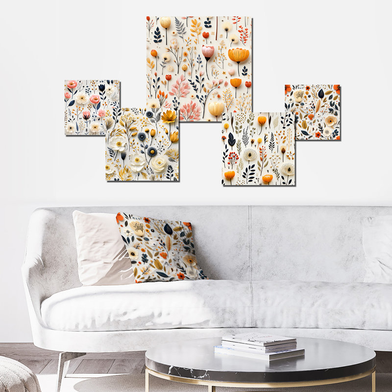 Ambrose - ensemble d'art mural floral de 5