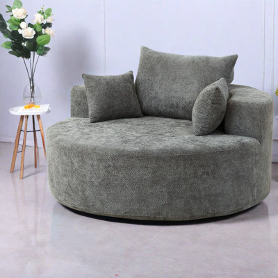 Fauteuil d'appoint confortable en chenille, design moderne moelleux pour la maison