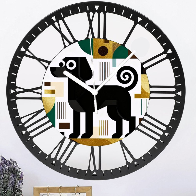 Horloge murale ronde en fer 10 po avec mouvement à quartz silencieux, chiffres romains, impression UV, Vert forêt