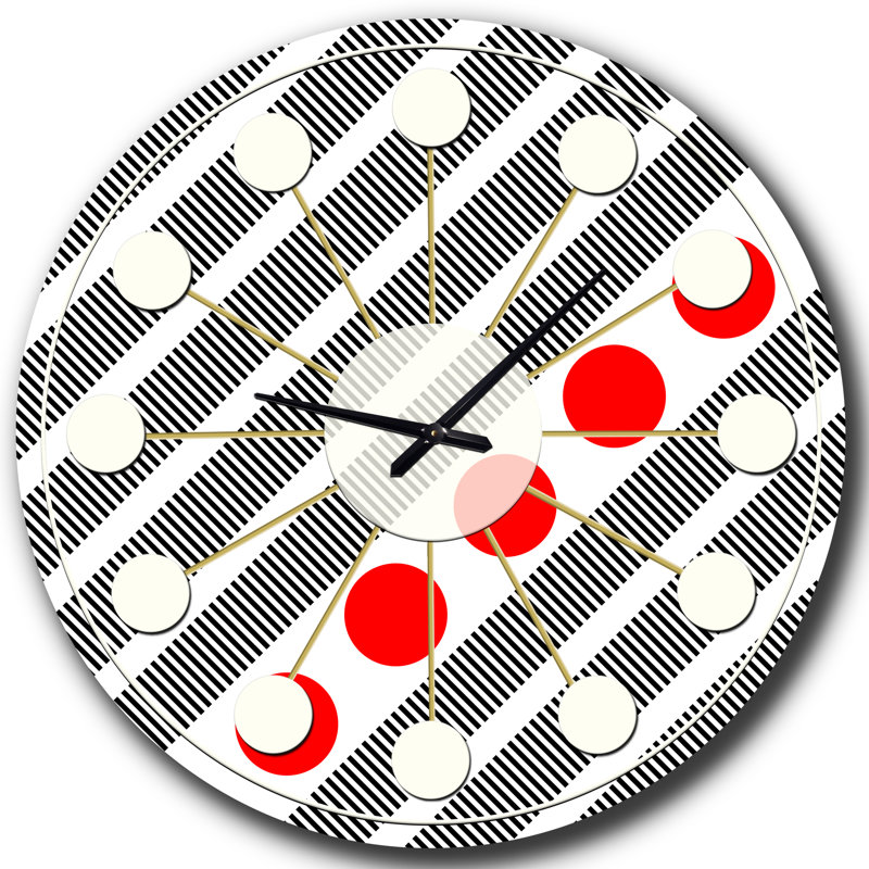 Horloge murale rétro Mid-Century, Moyenne