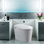 [Toilette intelligente sans réservoir avec bidet intégré] Auto-chasse d'eau une pièce | Siège chauffant + lavage à bulles | Eau chaude tiède et température réglable | Poignée latérale de la télécommande