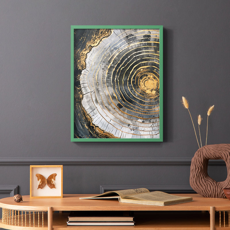Série ABSTRACT CCxxxix - reproduction encadrée de qualité supérieure - prête à être accrochée - aucun clou requis, Vert