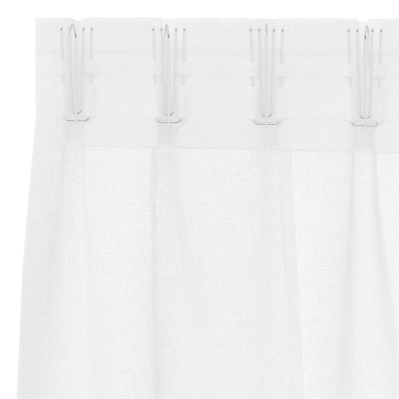 Suzzy Semi Sheer Curtain Pair, 225cm Width x 140cm Drop, White