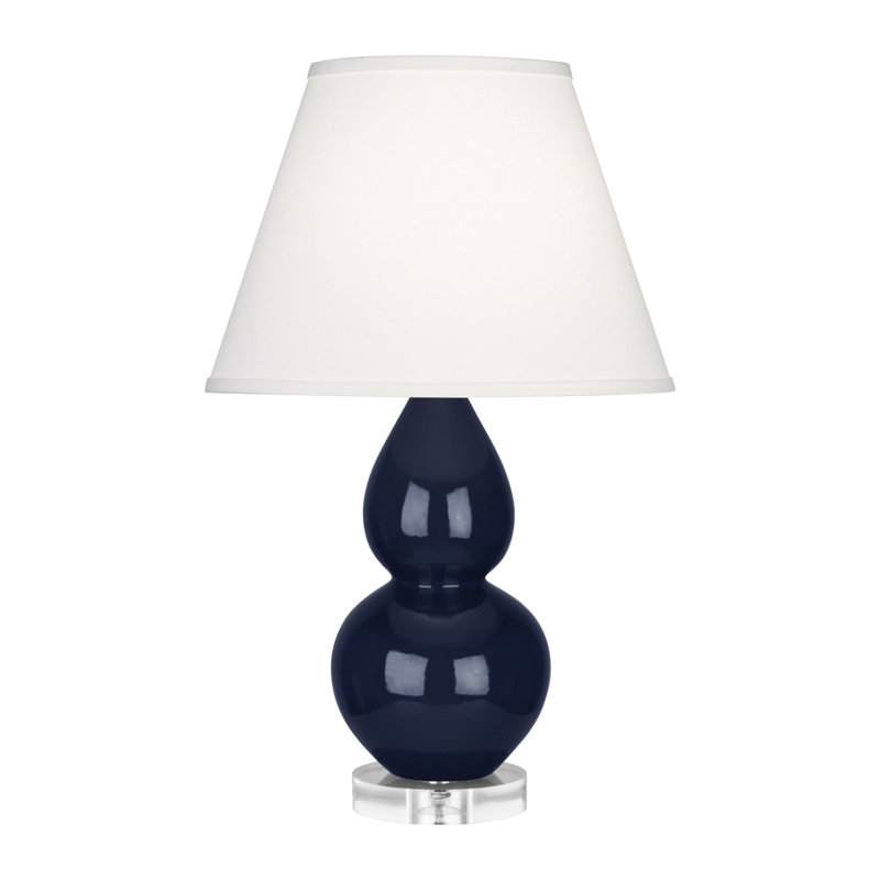 Small Double Gourd Ceramic Table Lamp, Midnight Blue