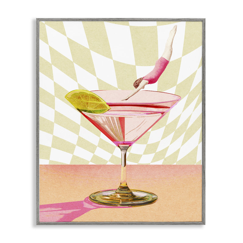  Plongée dans un cocktail, estampe numérique de Daphne Polselli, Estampe numérique Farmhouse, H 30 po x l 24 po
