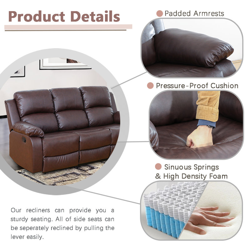 Recliner, Brown Faux Leather