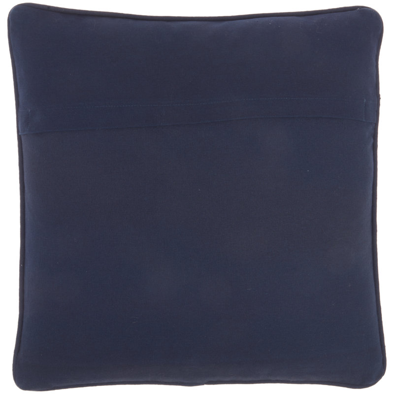 Ivory and Indigo Embroidered Square Throw Pillow Set